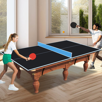 8.5Ft Mid-Size Ping Pong Conversion Top Foldable & Portable Table Tennis Table Top For Indoor Games