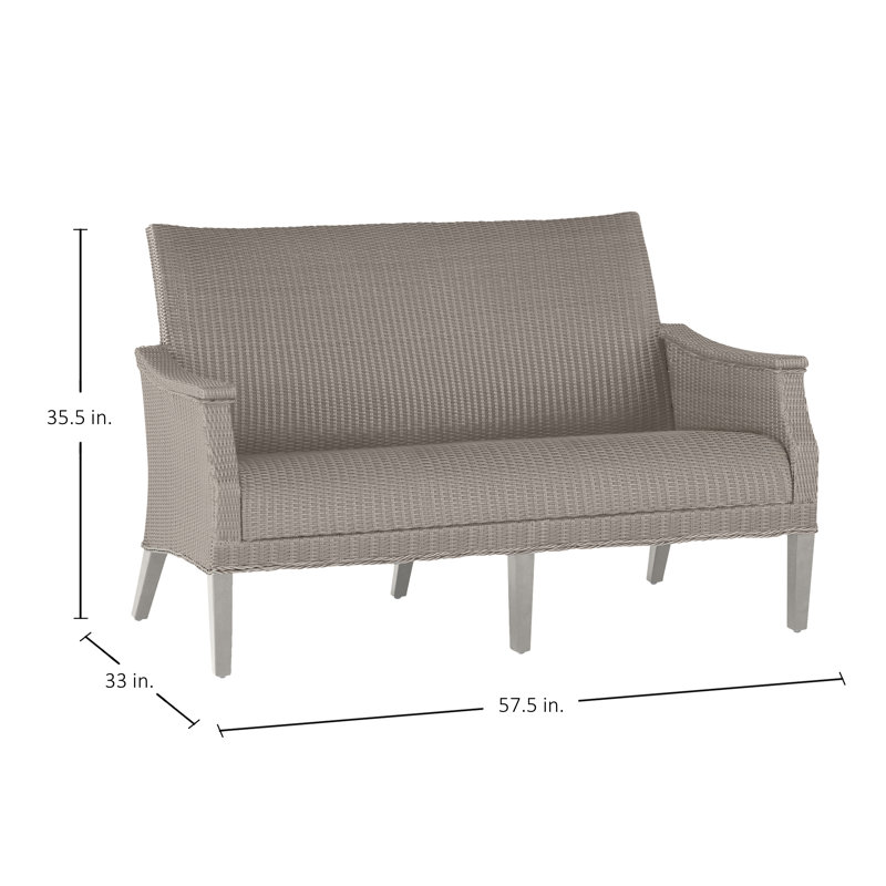 Bentley 57.5" Wide Outdoor Wicker Loveseat, Oyster