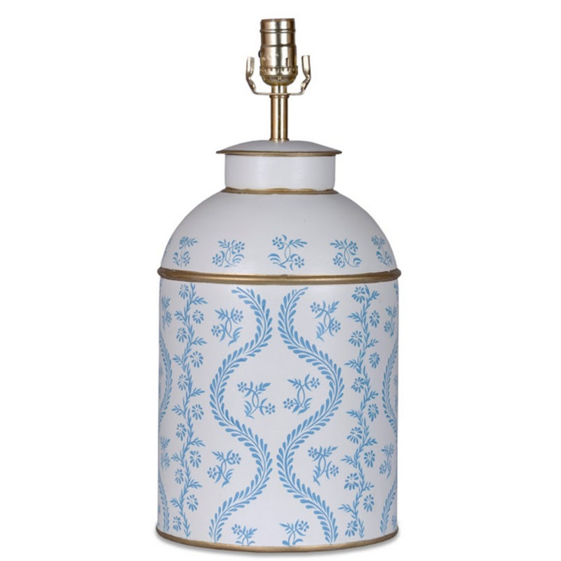 Highview Metal Lamp Base Lamp,  Ikat Blue/Ivory