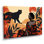 Rétro femme africaine avec panthère botanique - art mural africain