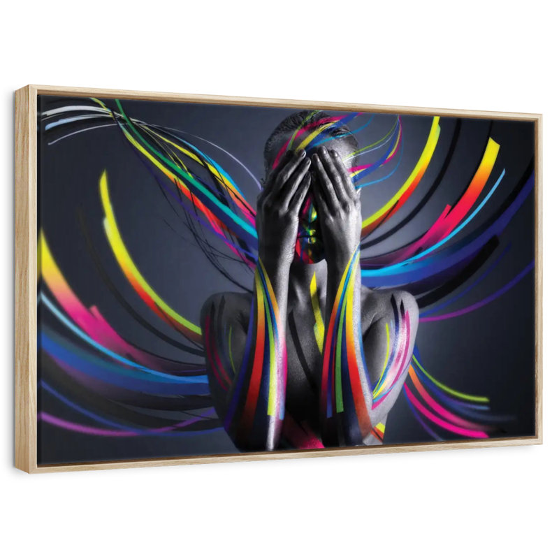 United Colors I, 19" X 13", Floating Frame Natural Wood