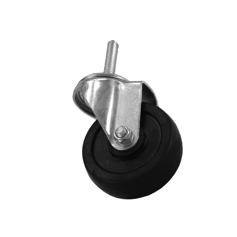 Rubber Wheel Caster, 2.05" H x 3.35" W x 5.12" D