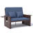 68" Wicker Outdoor Daybed Adjustable Loveseat With Storage Ottomans And Cushions-1798076728