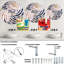 Pivoines roses sur fond bleu - miroir décoratif Vortex MIR105699 C-95184853
