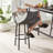 3-Piece Dining Table Set, Bar Table Chairs Set, PU Leather Stools Cushion, Backrest