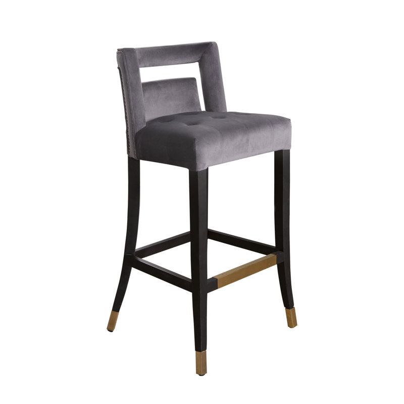 Tabouret de bar et de comptoir Lular, gris, Tabouret de bar (assise de 30 po de hauteur)