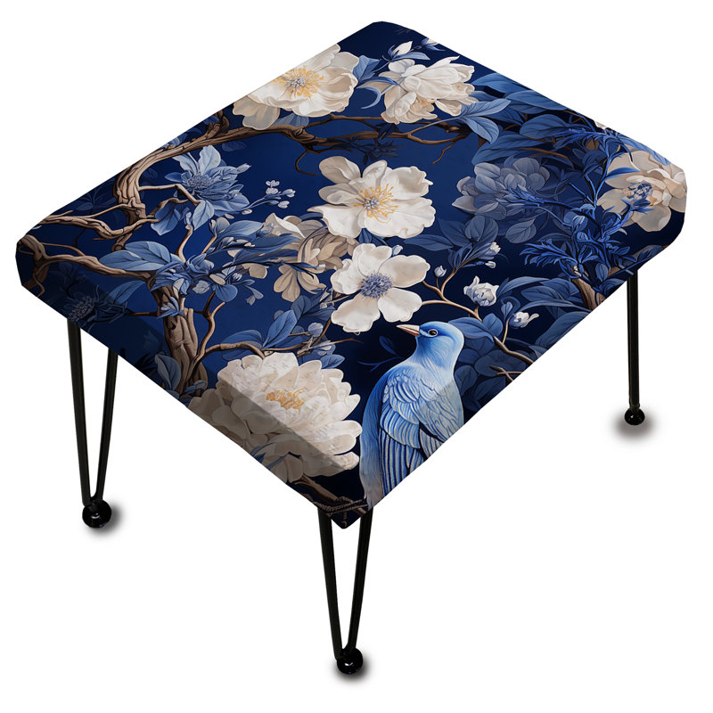 Motif victorien cobalt bleu cobalt victorien - Repose-pieds rectangulaire floral