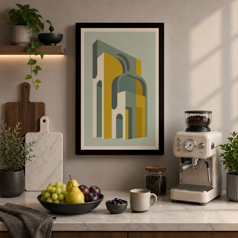 Modernist Tower Art Deco - Wrapped Canvas, 24x16 - 61.0 x 40.6 cm, Black Border