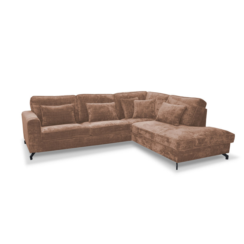 5 Seater Sofa & Chaise, Right Hand Facing, Brown