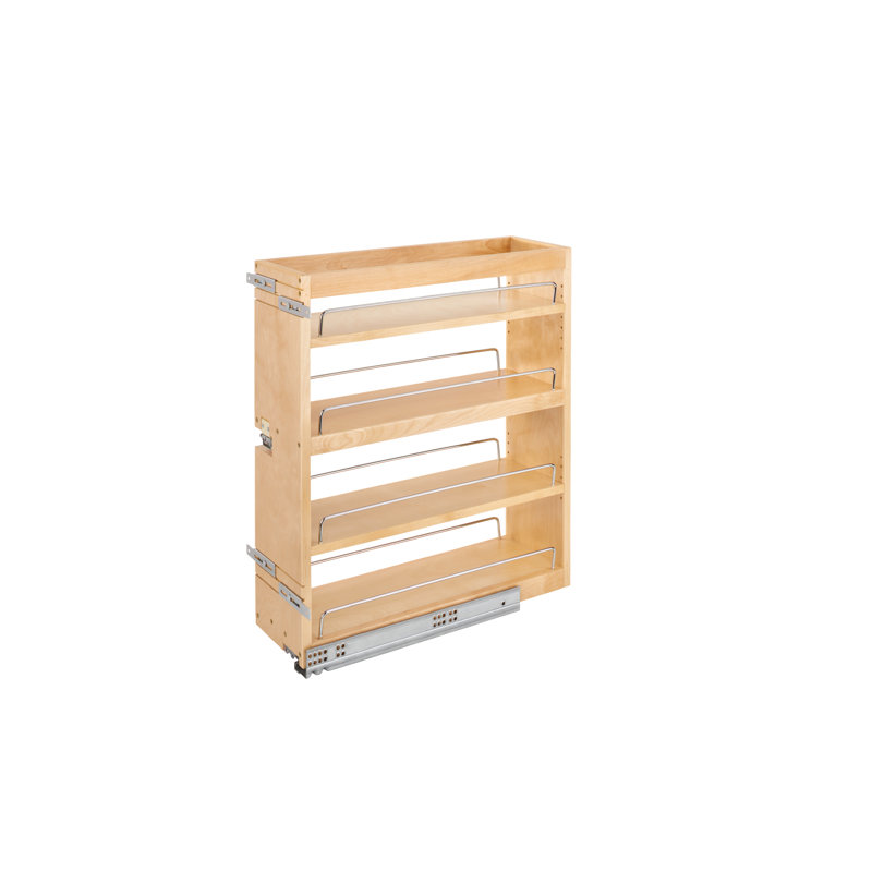 Wood Base Cabinet Pullout Organizer W/ Soft-Close, 7.5" W