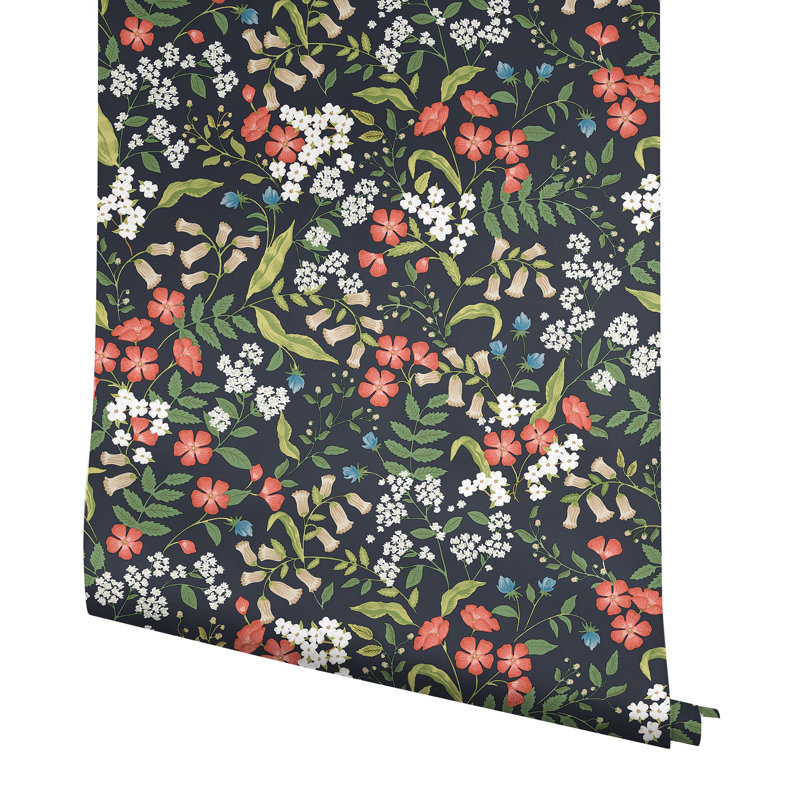 Papier peint adhésif Sweetbrier Blush, Noir