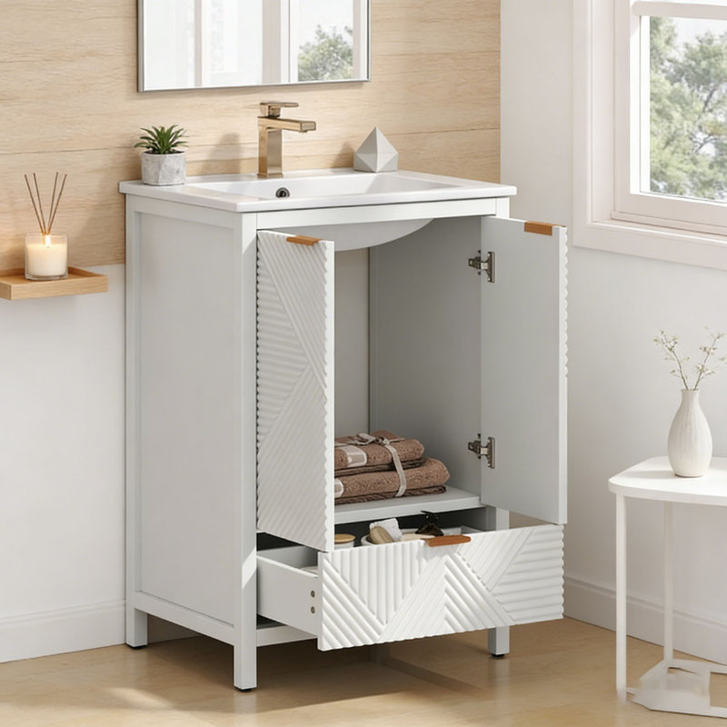 Meuble-lavabo 24 po avec lavabo, Blanc