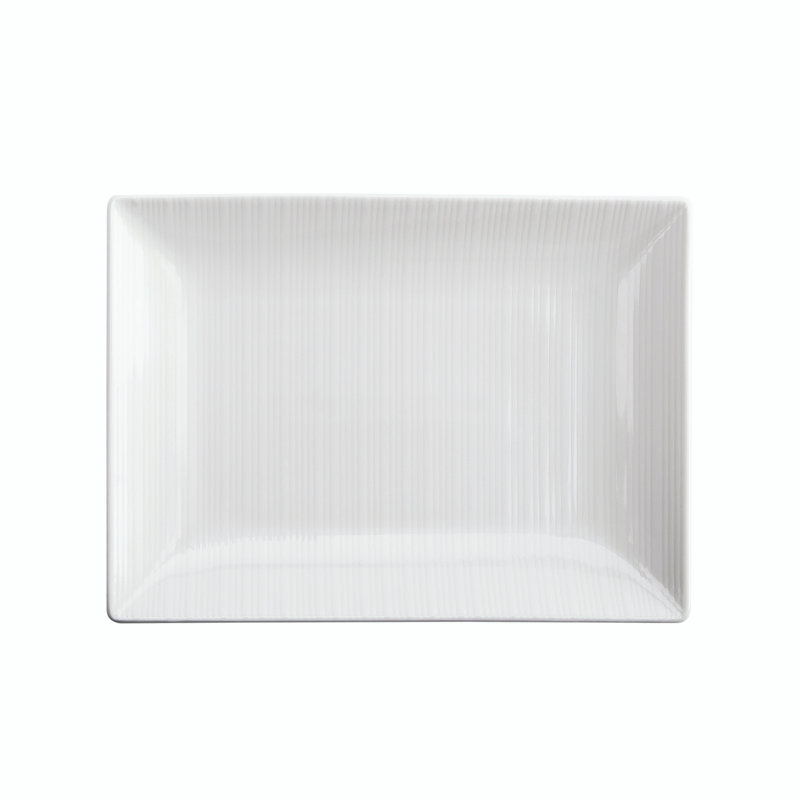 Lines Rectangular Plates, 9", by Luzerne