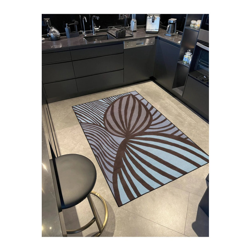 Tapis tissé à motif de feuilles, Rectangle 2 pi 4 po x 4 pi