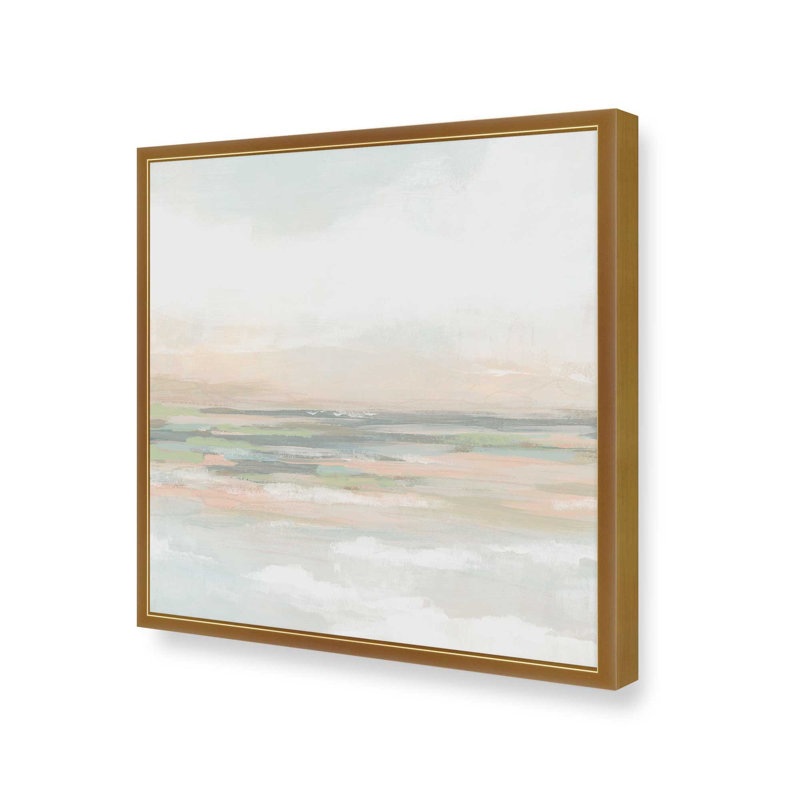 Soft Breeze Over Fields II, 17.75" H x 17.75" W, Open Corner Framed, Polished Gold