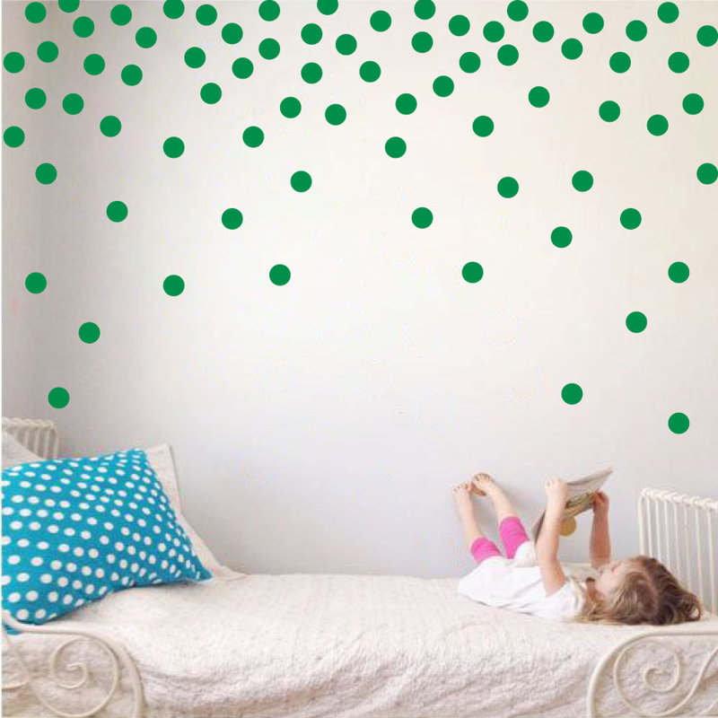 Adhésif décoratif à pois, Vert clair, H 24 po x l 39 po x P 0,01 po