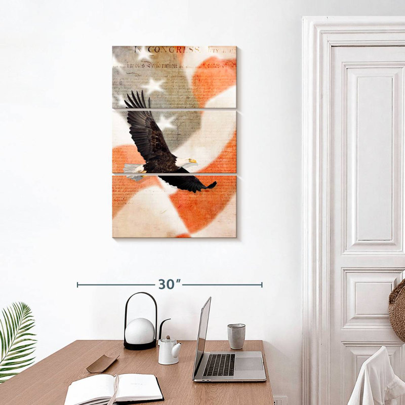 Brampt US Flag Bald Eagle, 32" H x 20" W