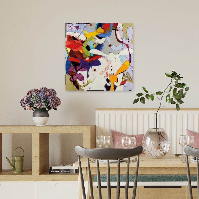 Swoops Abstract Contemporary Art, 18" H x 18" W