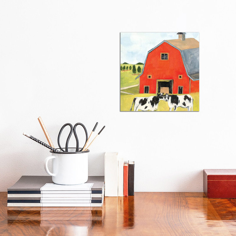 House In The Field II by Melissa Wang - Wrapped Canvas Painting, 30.48 cm H x 30.48 cm W