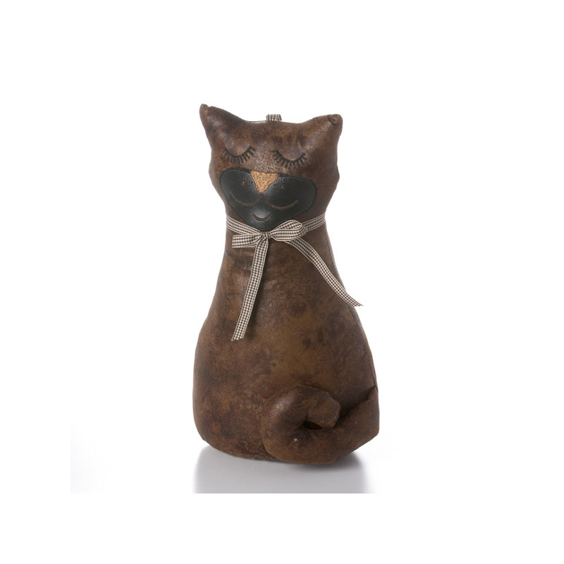 Sitting Cat Fabric Weighted Floor Stop
