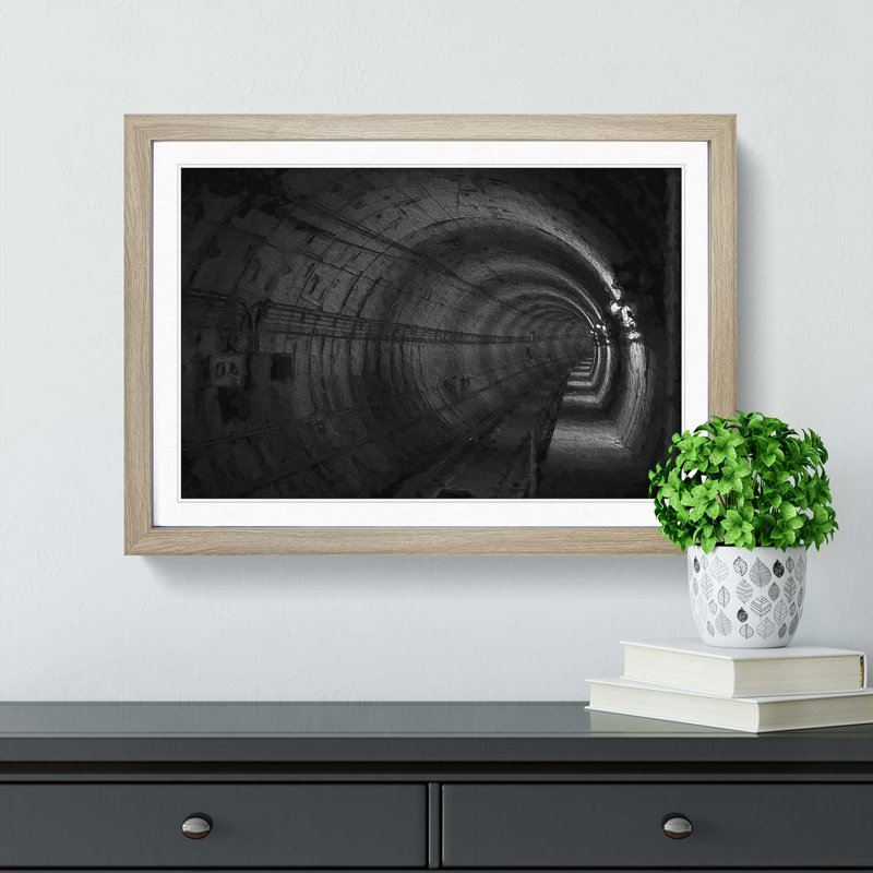 Subway Tunnel - Picture Frame Painting Print, Oak Framed, 48cm H x 65cm W x 2cm D