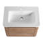 Meuble-lavabo mural 52 po avec lavabo en céramique et tablettes de rangement et 1 porte à fermeture en douceur, contreplaqué