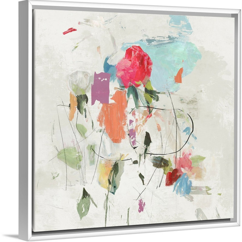 Spread Love II par PI Studio - reproduction d'art sur toile, Cadre flottant blanc, H 22 po x l 22 po x P 1,75 po