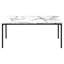 Fashionable 3 Coffee Table : White Marble Laminate & Metal Frame Stylish 3Pcs With Look