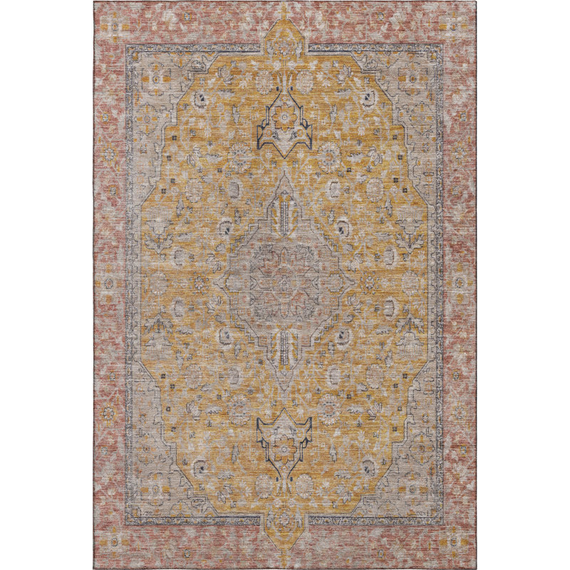 Premium Machine Washable Baford AMF1651 Global Rug, Rectangle 10' x 14'