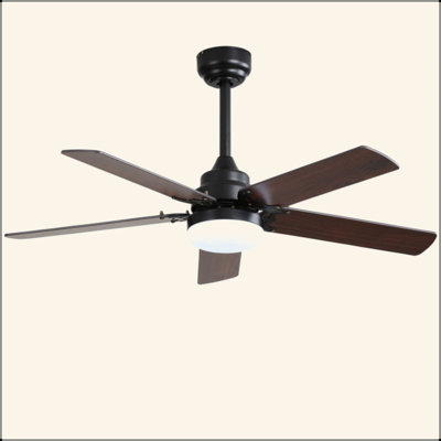 Low Profile 42 Inch Ceiling Fan 5 Blades Noiseless Reversible Dc Motor Remote Control With Led Light