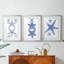 Blue Sea Stars I - reproduction sur mesure encadrée de qualité supérieure mate - 3 pièces