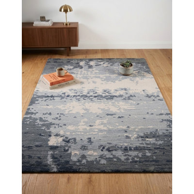 Tapis d'intérieur multicolore en laine noué à la main