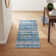 Paint Chip Blue Machine Washable Rug