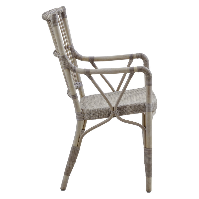 Piano Rattan Dining Armchair, Taupe