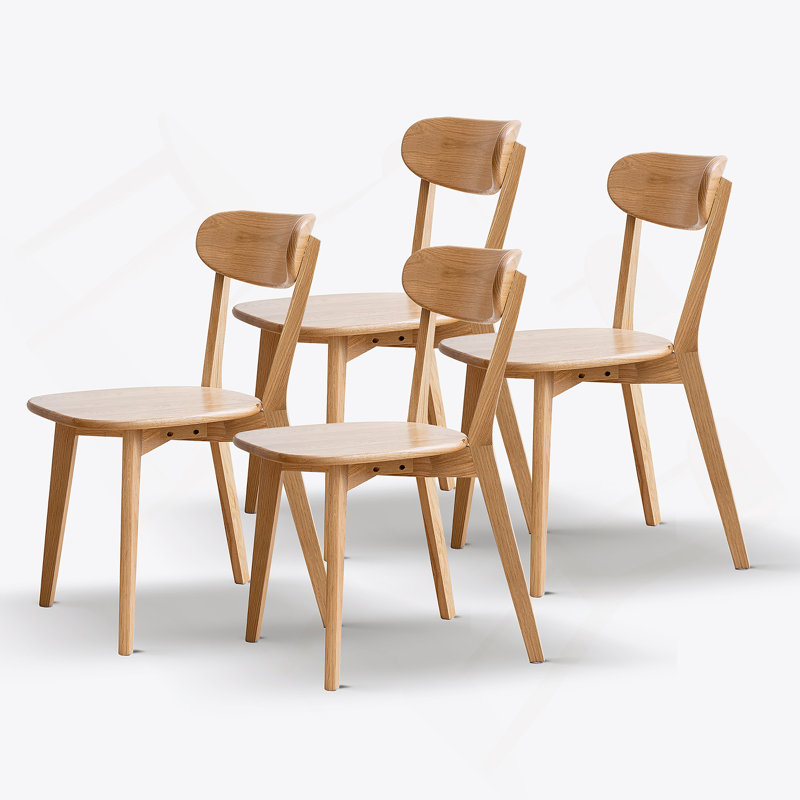 Chaise de salle à manger en bois naturel 100% sans bois, 4, Bois naturel