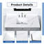 Dessus de meuble-lavabo en quartz blanc de 49 po, lavabo central simple encastré, dosseret de 4 po de hauteur, 3 trous pré-percés pour robinet, matériau, conception d'espace, convient pour améliorer la teinture et la chaleur du lavabo, américain