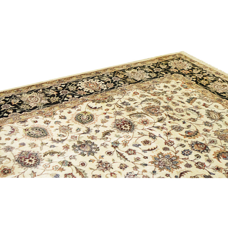 High-Quality Hand-Knotted Gold And Black Area Rug