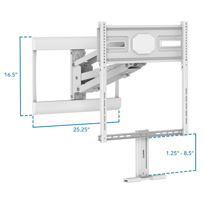 Height Adjustable Fireplace TV Mount With Spring Arm