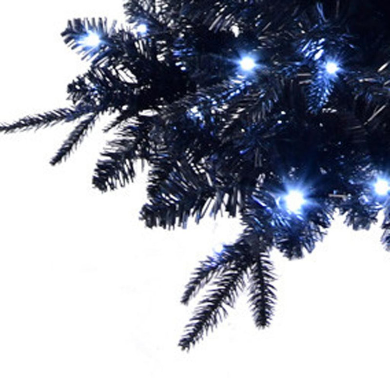 Sapin de Noël 7,5 pi noir pré-éclairé