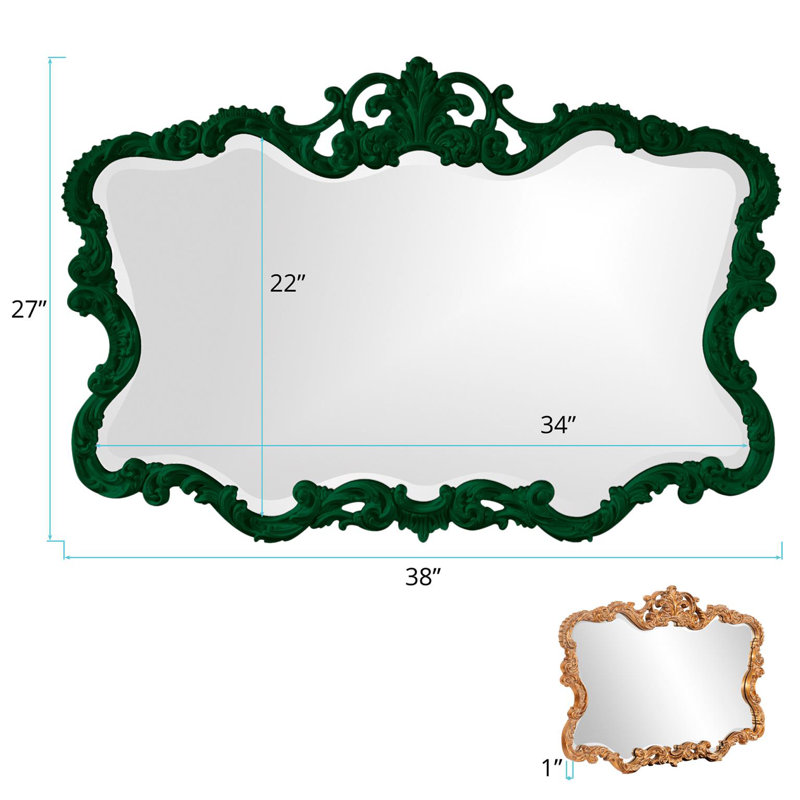 Miroir décoratif Talida, Vert forêt