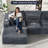 Corduroy Boneless Sectional Sofa with Chaise and Extra Deep Seat-118981335-118981332