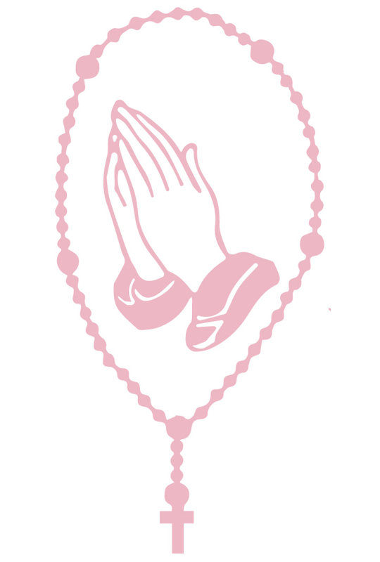 Décalcomanie murale rosary catholique, H 36 po x l 19 po x P 0,01 po, Noir
