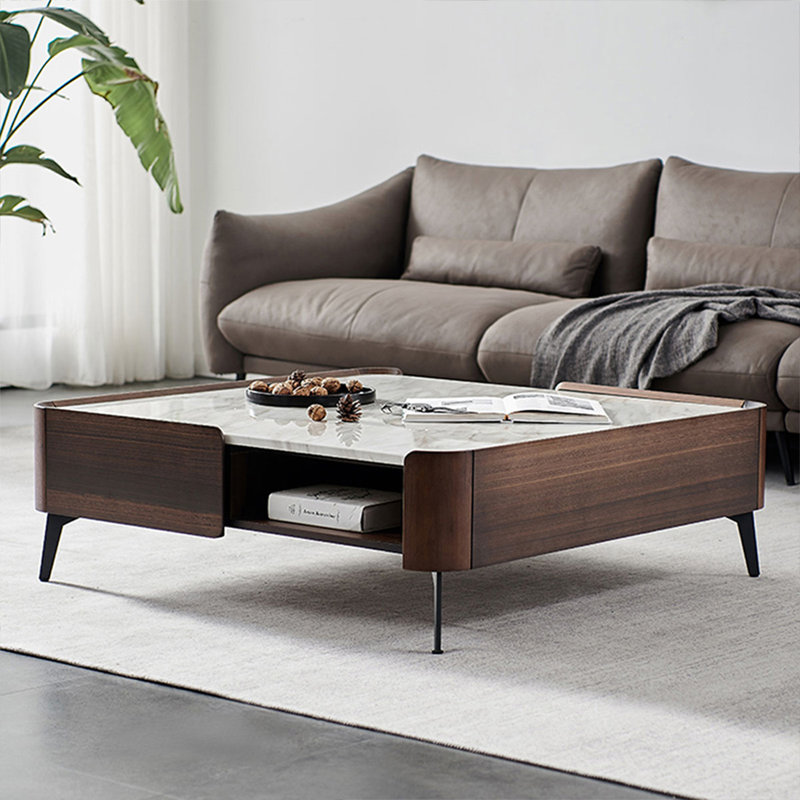Table basse rectangulaire en bois manufacturé, H 15,75 po x L 47,24 po x l 47,24 po