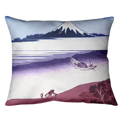 Tama River in Musashi Province Lumbar Pillow