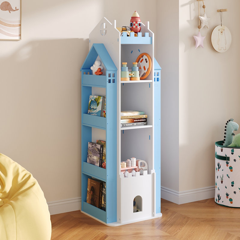 140cm H X 1cm W PVC Wood Plastic Board + Co-extruded Board + ABS No Subject Kids Bookcase