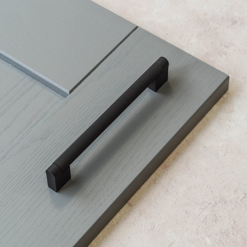 160mm Gunmetal Knurled Boss D-Bar Handle 