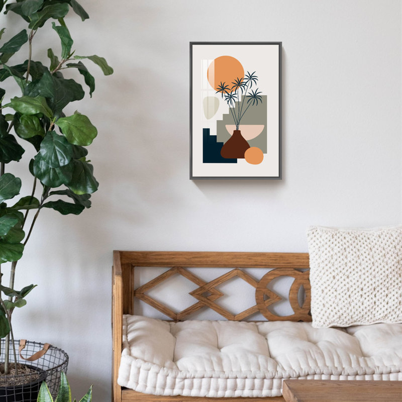Boho, œuvre d'art encadrée sur toile, Cadre noir, H 16 po x l 12 po x P 1 po