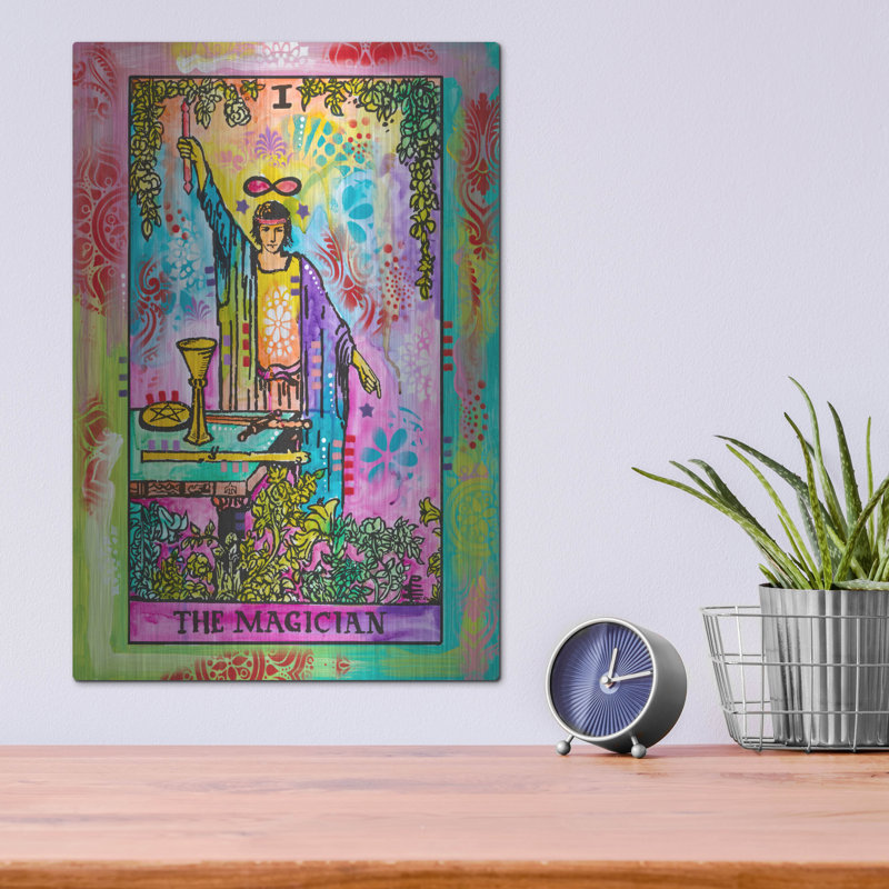Bungalow Rose «Tarot - The Magicien» par Dean Russo, art mural en métal, H 16 po x l 12 po