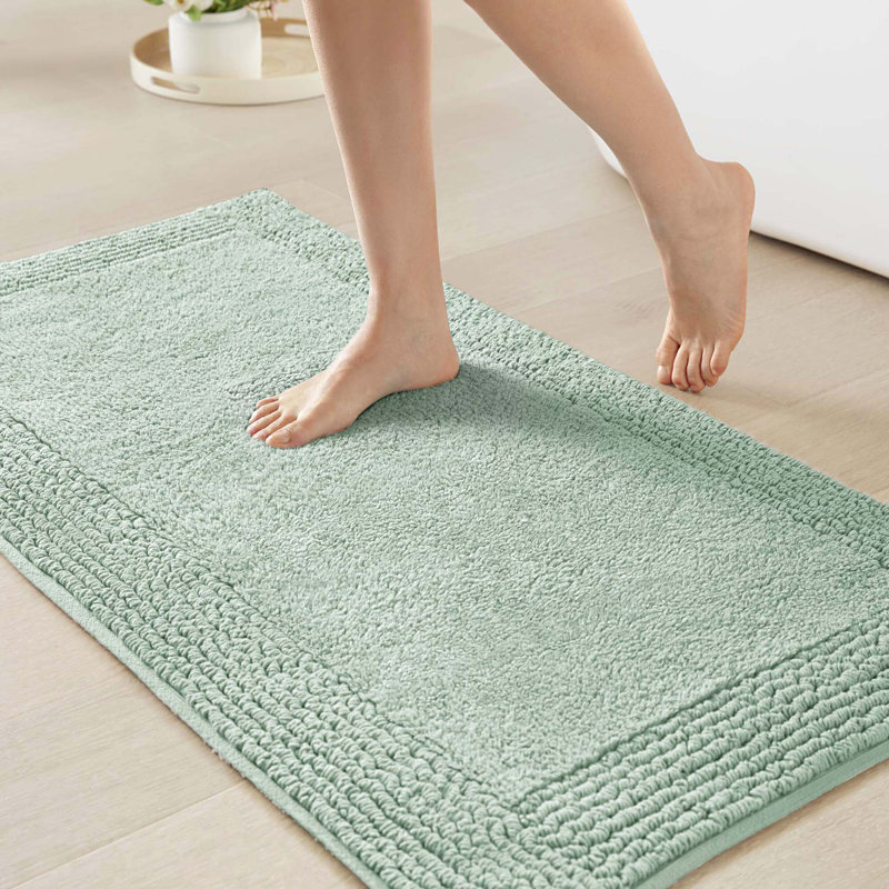 1 tapis de bain réversible 100% coton touffeté 3000 g / m², L 24 po x l 17 po, Vert