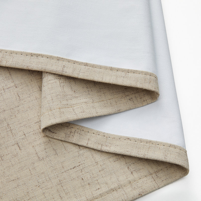Leming 100% Waterproof and Blackout Solid Color Polyester Linen Textured Grommets Curtains Panel, 52" W x 84" L, Tan